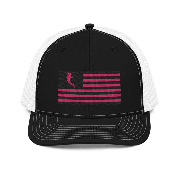 Flag Embroidered Neon Pink (Snapback)