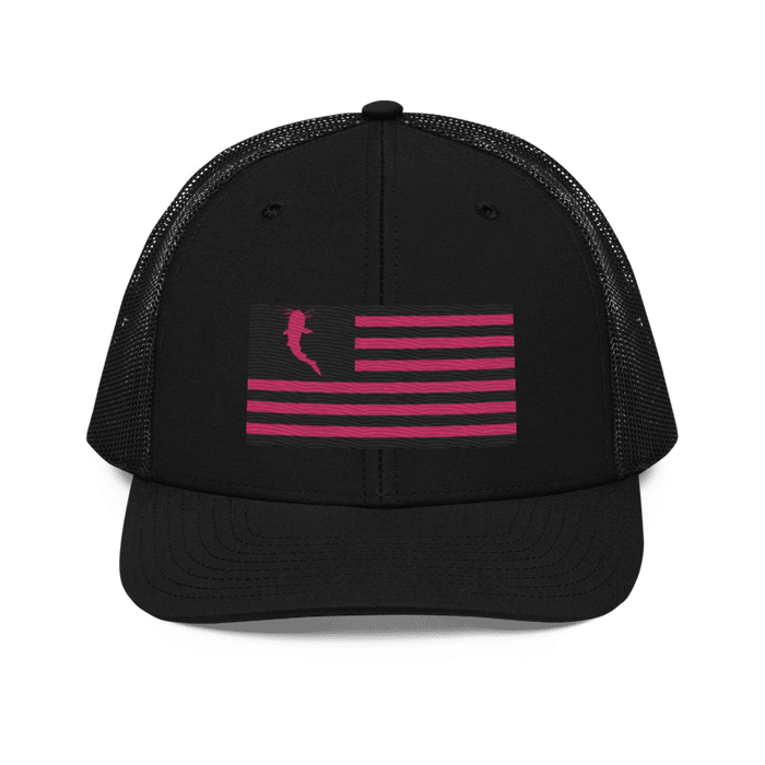 Flag Embroidered Neon Pink (Snapback)