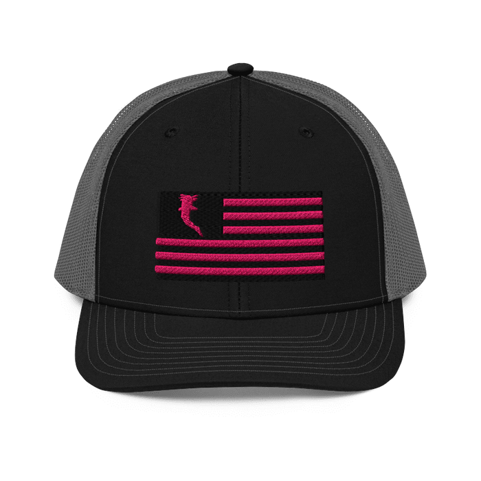 Flag Embroidered Neon Pink (Snapback)