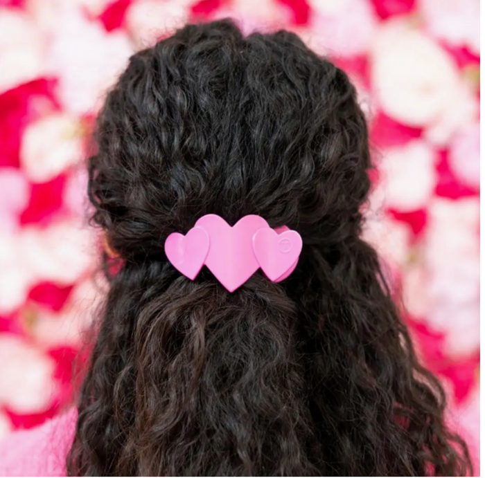 Flat Hair Clip | Small | Pink Heart To Heart