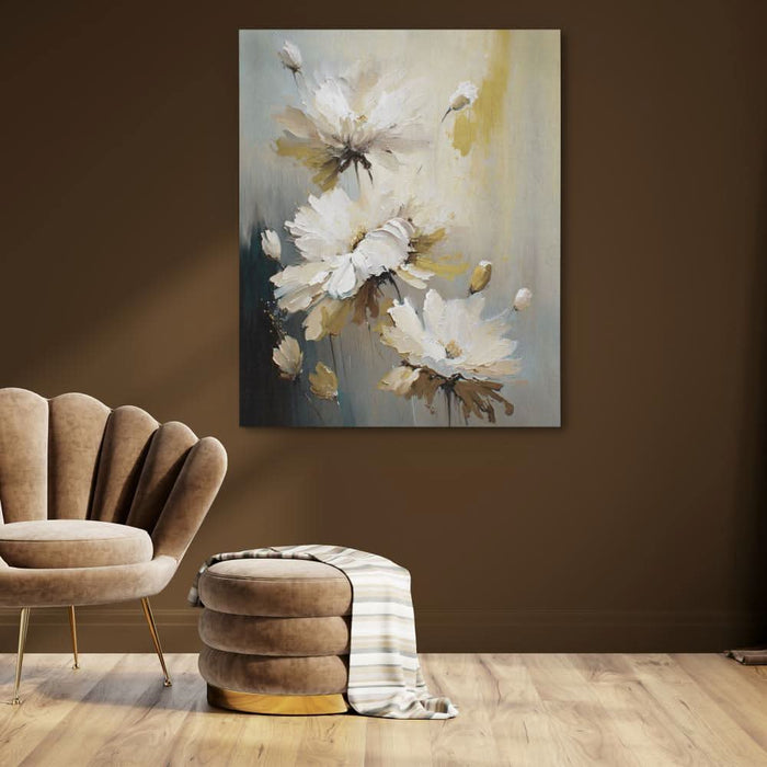 Flowing Floral Abstract - Floral Art for Living Room