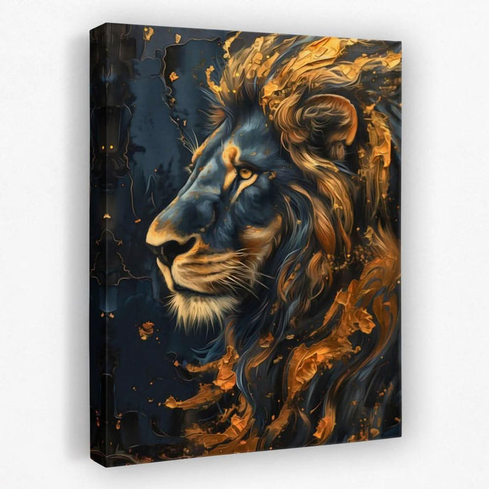 Flowing Gold Mane - Animals Canvas Wall Art