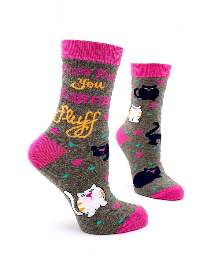 Fluff you You fluffin fluff Women's cotton crew socks
