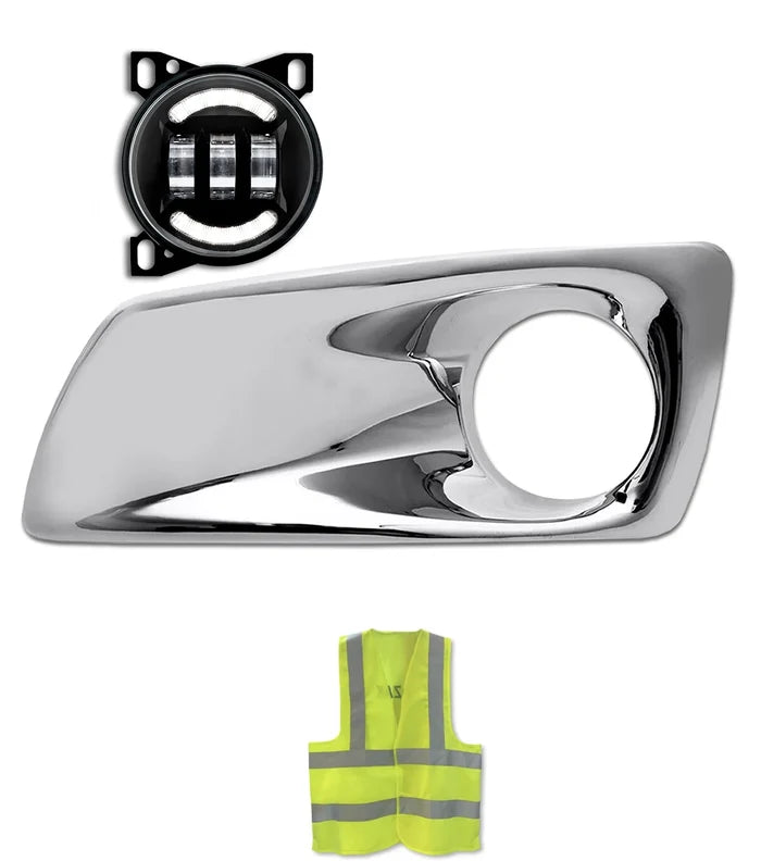 Fog Light Bezel Chrome Plastic & Black Full LED Fog Light Driver Kenworth T660