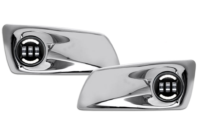 Fog Light Bezels Chrome Plastic & Black Full LED Fog Lights Set Kenworth T660