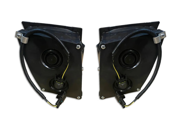 Black Single Bulb Fog Lights Pair Halogen Volvo VNL 2004-2017 -