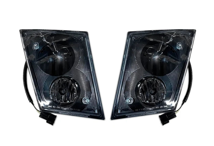 Fog Lights Single Bulb Halogen Black Set 2004-2017 Volvo VNL VNM VT