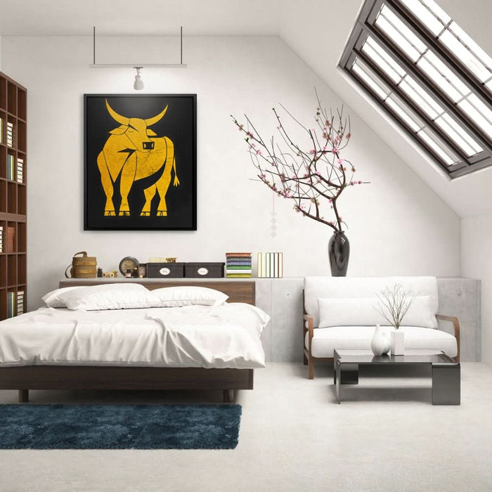 Force in Form - Abstract Black and Gold Canvas Wall Art
