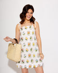 Framed Floral Embroidered Mini Dress