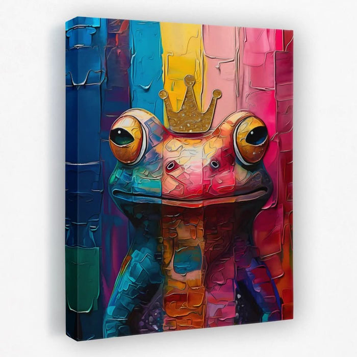 Frog King - Frog Canvas Wall Art