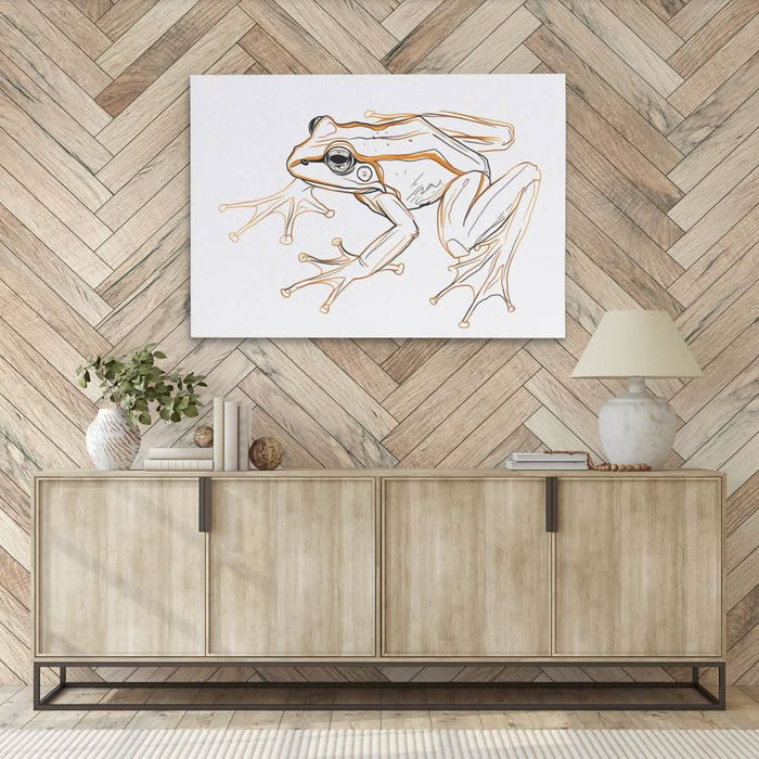 Frog Sketch - Large Minimalist Canvas Print