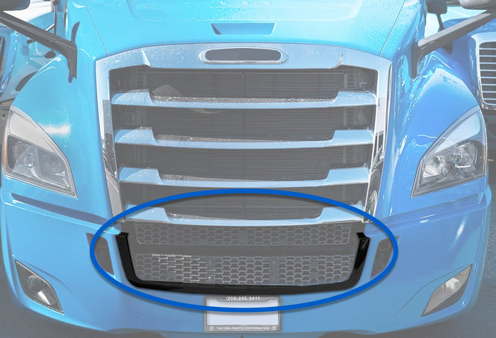 Front Bumper Center Stripe Trim Black 2018+ Freightliner Cascadia 126 116