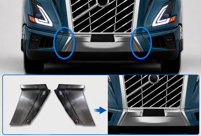 Front Bumper Plastic Tow Covers PRM Set  2025 2026 Volvo VNL New