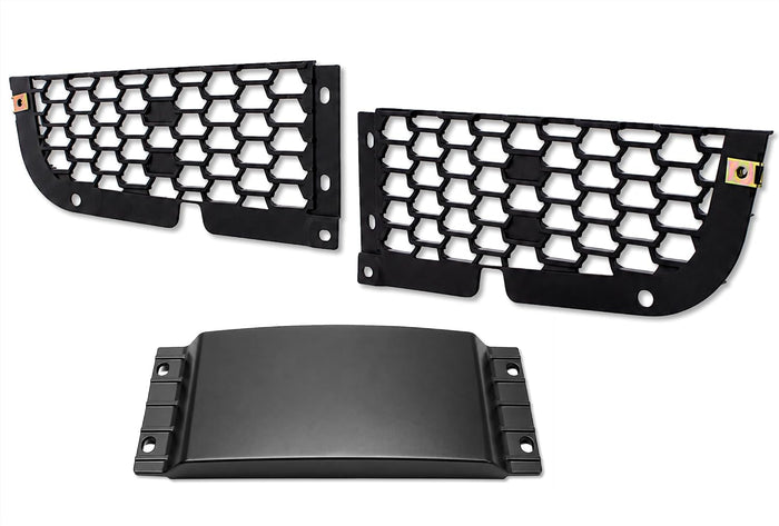 Front Bumper Upper Trim Mesh Grilles with Radar Cover Set 2018-2024 Freightliner Cascadia