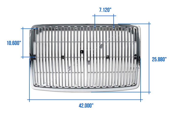 Front Grille Chrome 1996-2003 Volvo VN VNL VNM