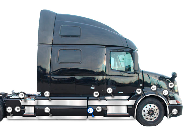 Front Panel Stripe Chrome Trim lower for Passenger Side (9R) 2004-2017 Volvo VNL