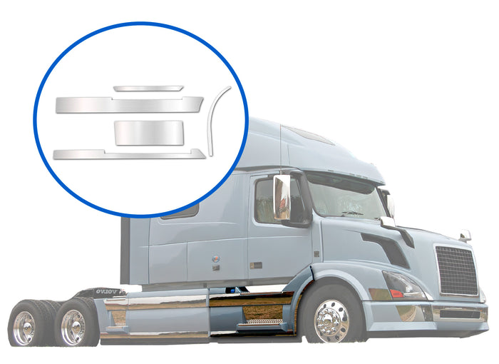Front Panel Stripes Chrome Trim Set for Passenger Side (5R, 6R, 7R, 8R, 9R)  2004-2017 Volvo VNL