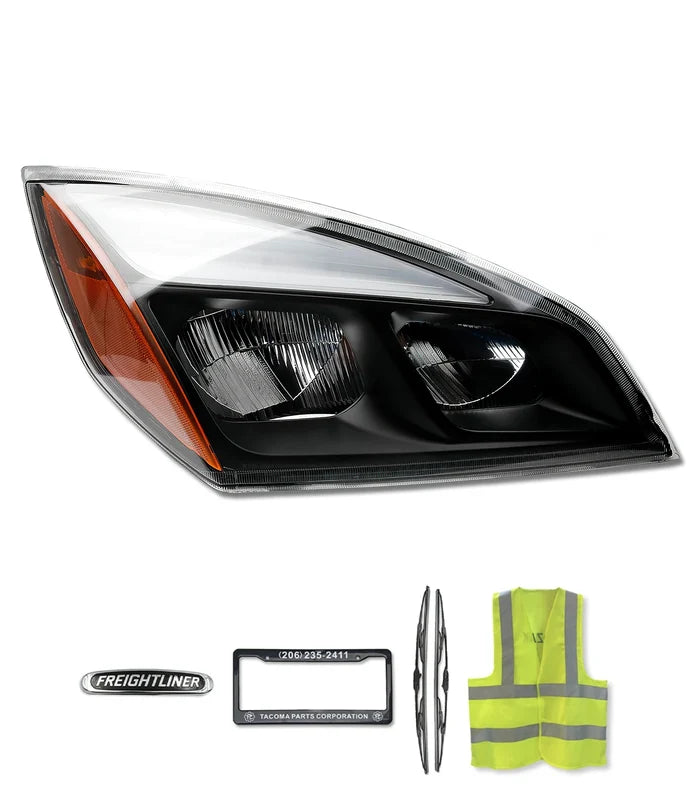 Full LED Headlight Black Housing Passenger 2018+ Freightliner Cascadia 126 116