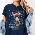 Funny Donkey Santa Hat "MERRY KISSMYASS" Christmas T-Shirt – Unisex Adult Humor Holiday Tee