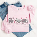 Funny Possum Valentine Sweatshirt: Cute Opossum Love Heart Crewneck Gift