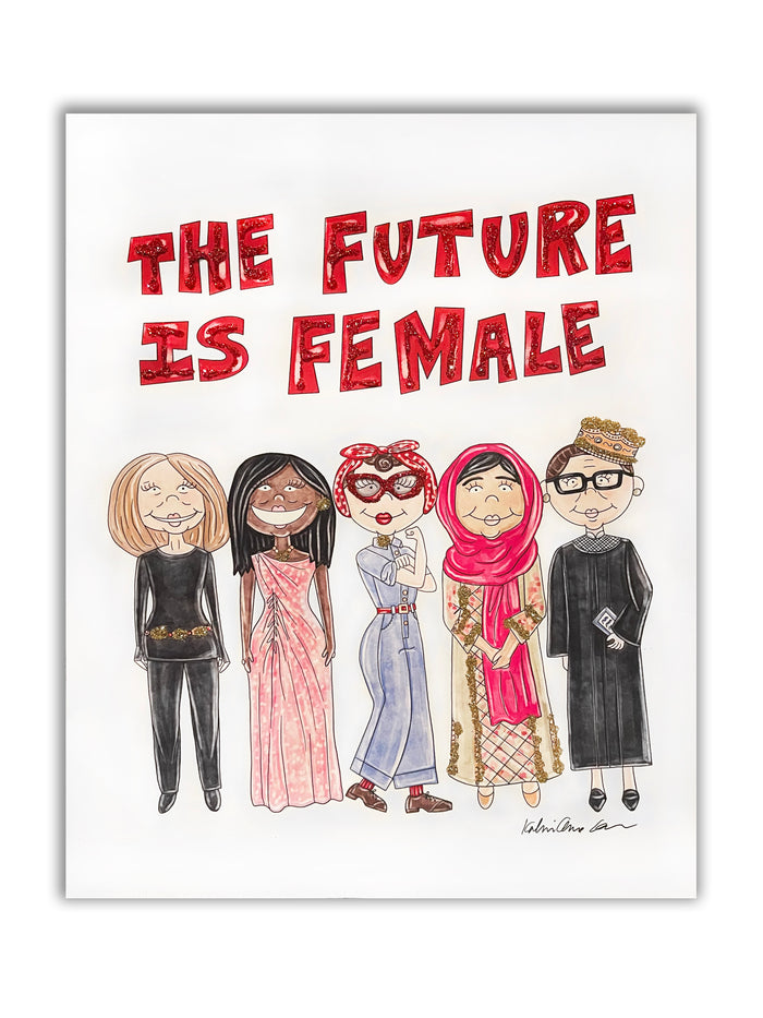 Future is Female Glitter Art Print