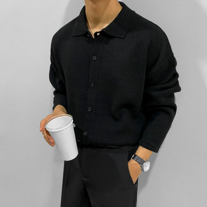 Galardo Men's Knitted Button-Up Shirt