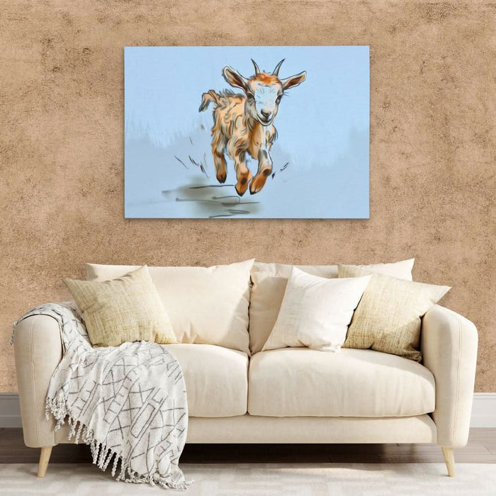 Galloping Goat - Large Canvas Print