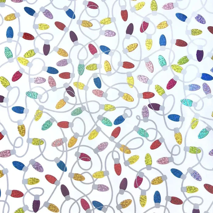 Gift Wrap - Christmas Lights White (Recycled Fiber) - QR 24
