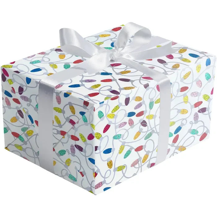 Gift Wrap - Christmas Lights White (Recycled Fiber) -