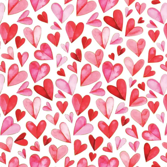 Gift Wrap - Folded Hearts - Recycled Fiber - Jewelry Roll