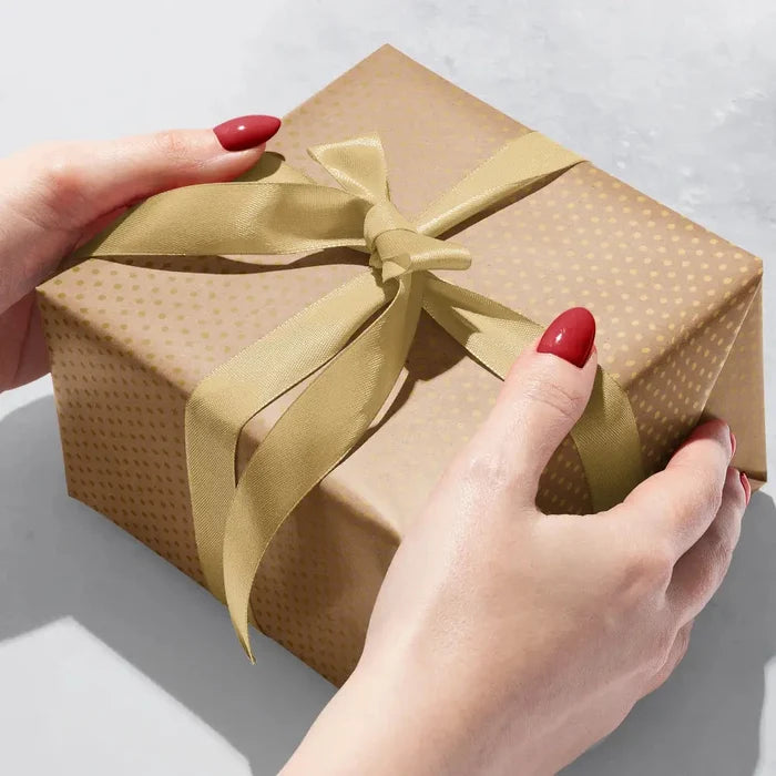 Gift Wrap - Gold Dot & Stripe on Kraft - B998D.303208JR