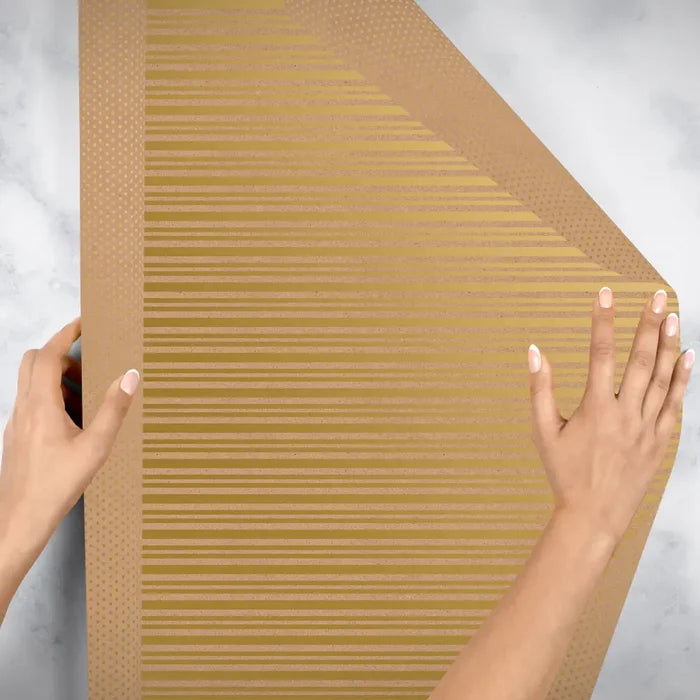 Gift Wrap - Gold Dot & Stripe on Kraft - B998D.303208JR