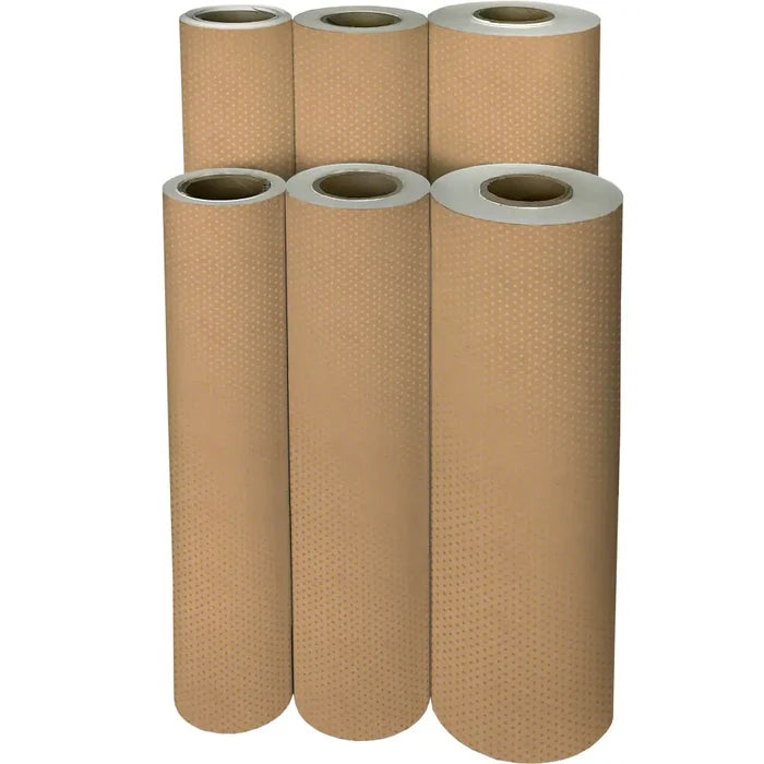 Gift Wrap - Gold Dot & Stripe on Kraft - B998D.303208JR