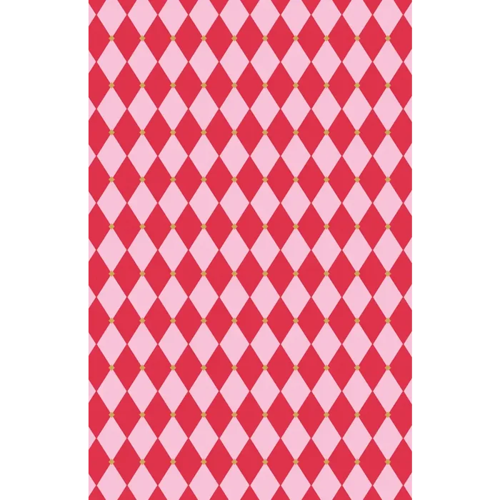 Gift Wrap - GW-9514 - Red And Pink Harlequin - Jewelry Roll