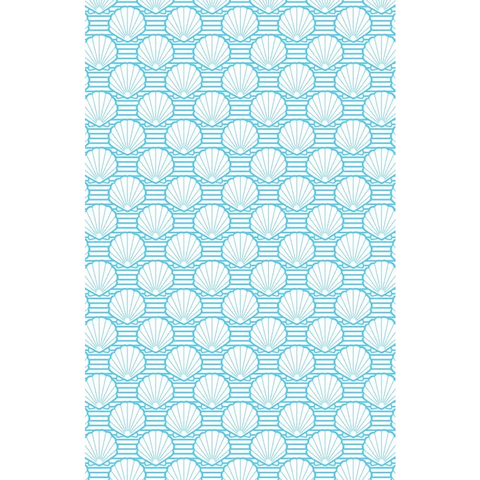 Gift Wrap - GW-9523 - Blue Seashells - Jewelry Rolls