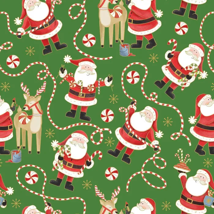 Gift Wrap - Jolly Green Santa - Recycled Fiber - Jewelry