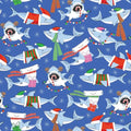 Gift Wrap - Merry Sharks - Recycled Fiber - Jewelry Roll