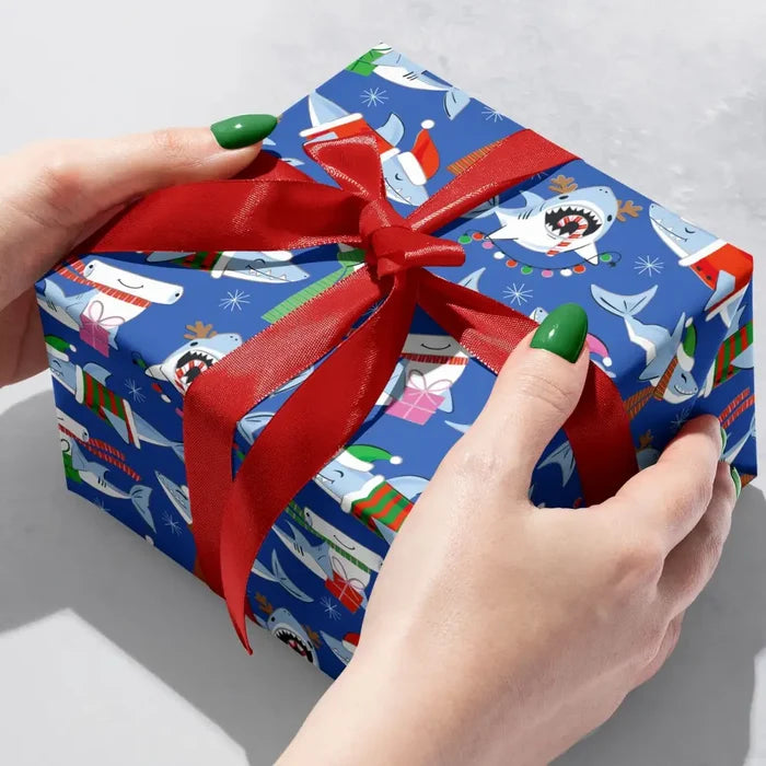 Gift Wrap - Merry Sharks - Recycled Fiber