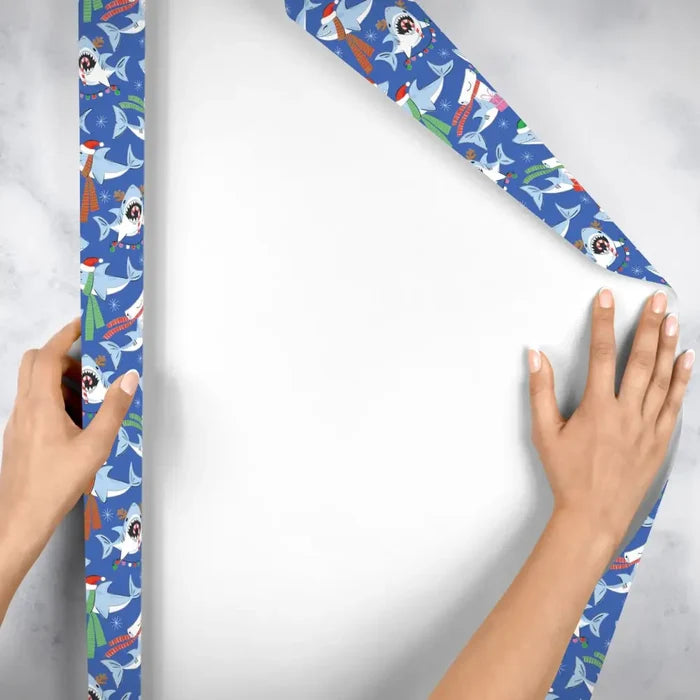 Gift Wrap - Merry Sharks - Recycled Fiber
