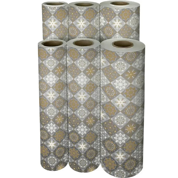 Gift Wrap - Ornamental Snowflakes - Recycled Fiber
