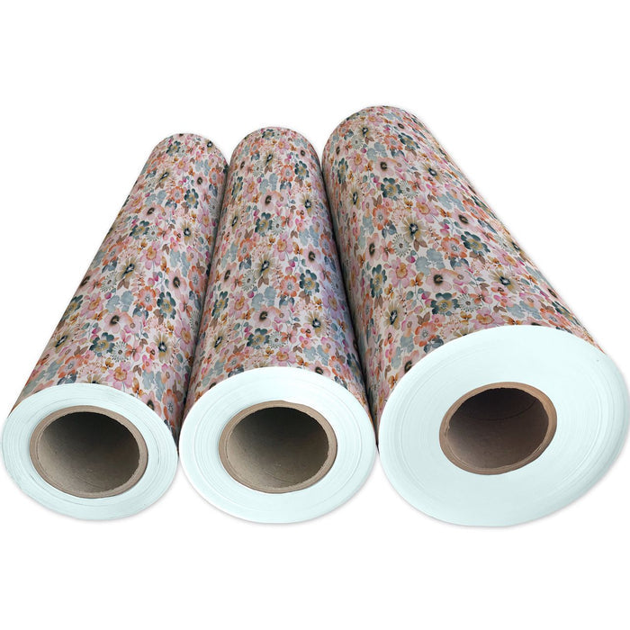 Gift Wrap - Painterly Petals - Recycled Fiber