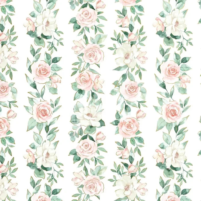 Gift Wrap - Pink Roses - Recycled Fiber
