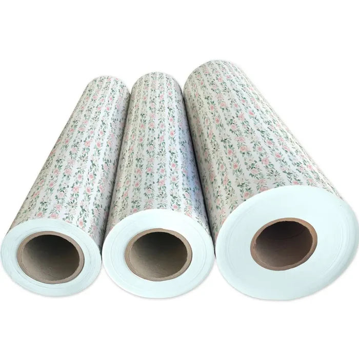 Gift Wrap - Pink Roses - Recycled Fiber