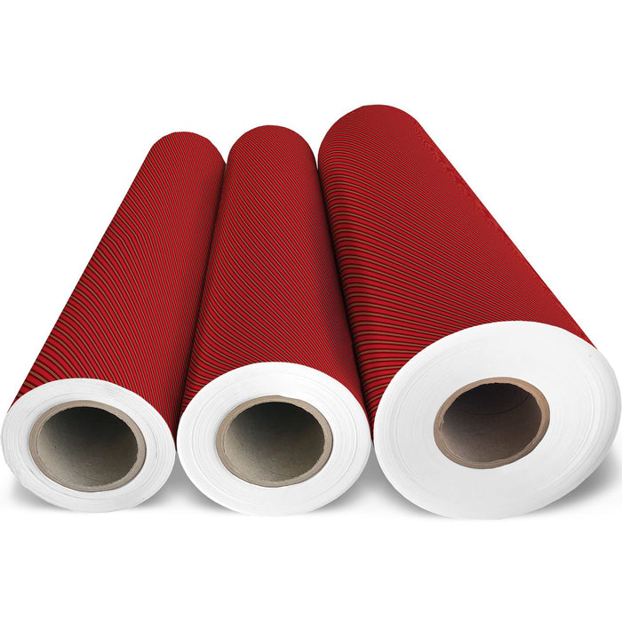 Gift Wrap - Red & Gold Stripes - Recycled Fiber
