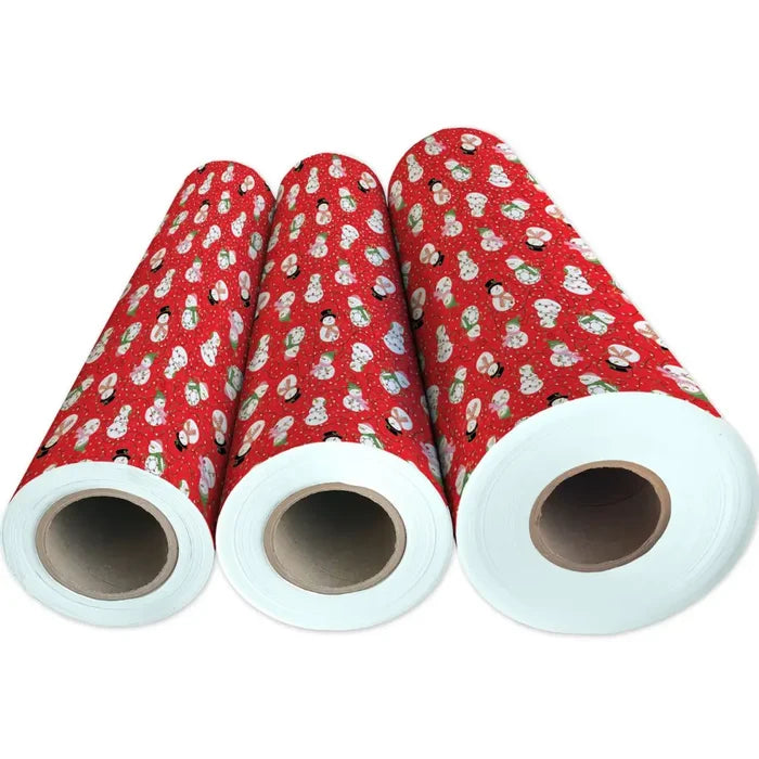 Gift Wrap - Snowmen & Lights - Recycled Fiber