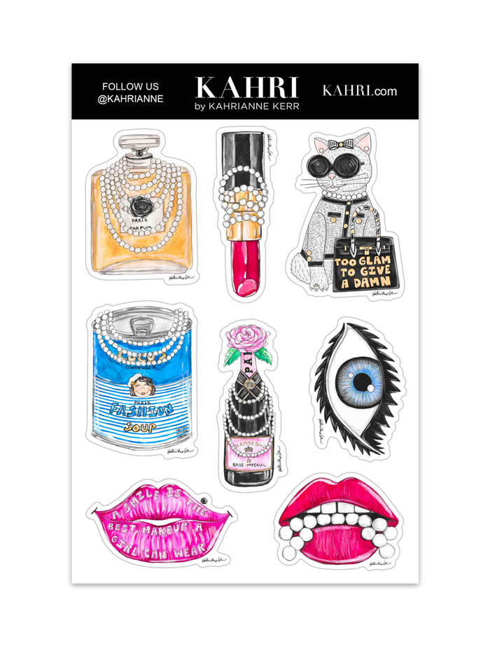 Glam Girl Vinyl Stickers Sheet