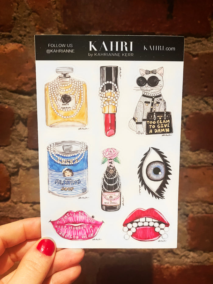 Glam Girl Vinyl Stickers Sheet