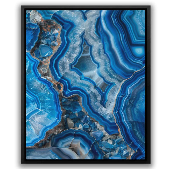 Glow of Blue Quartz - Modern Blue Canvas Wall Art