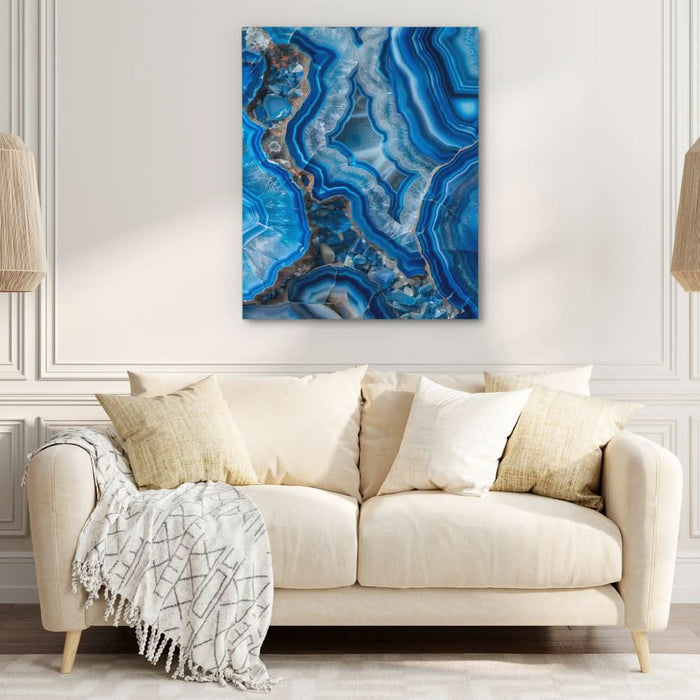 Glow of Blue Quartz - Earth Wall Art in Black Frame