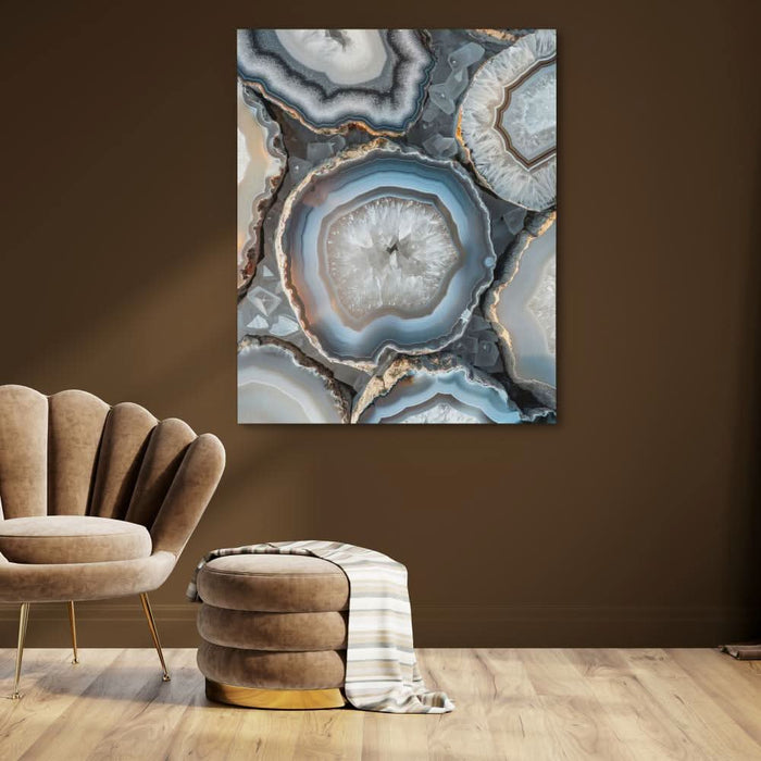 Glow of White Crystal - Modern Canvas Wall Art